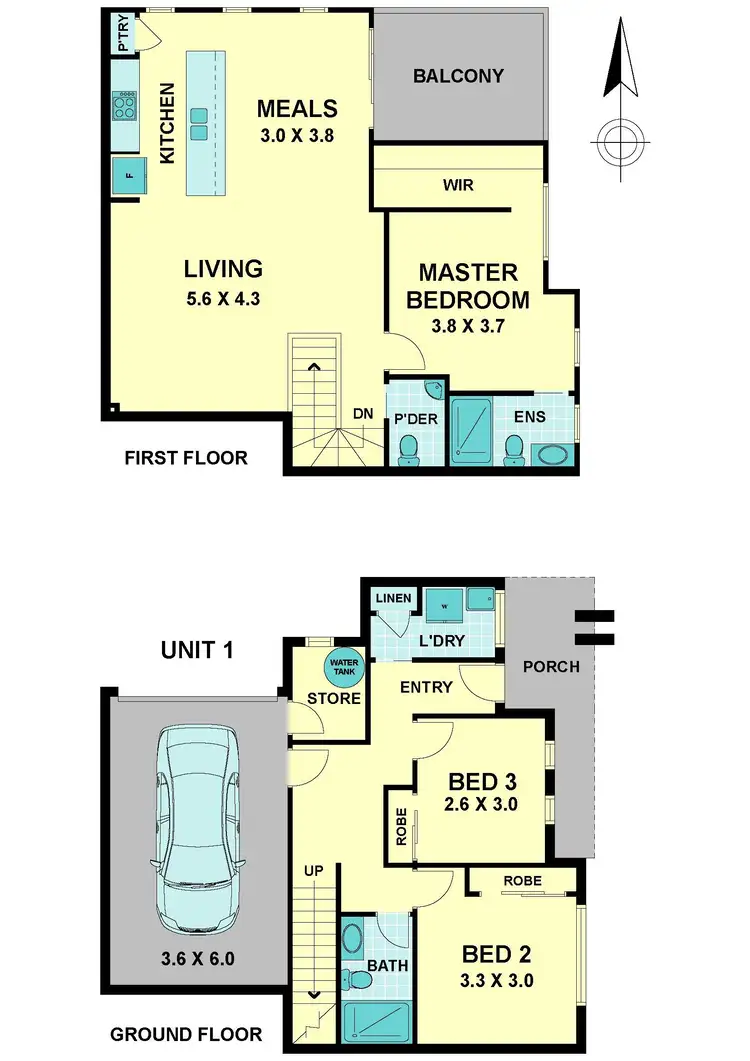 Floorplan of Homely townhouse listing, 201A Pascoe Vale Road, Essendon VIC 3040