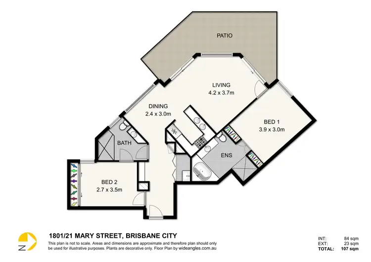 Floorplan of Homely apartment listing, 1801/21 Mary Street, Brisbane City QLD 4000