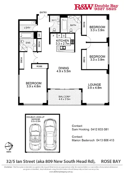 Floorplan of Homely apartment listing, 32/5 Ian Street (AKA 809 New South Head Rd), Rose Bay NSW 2029