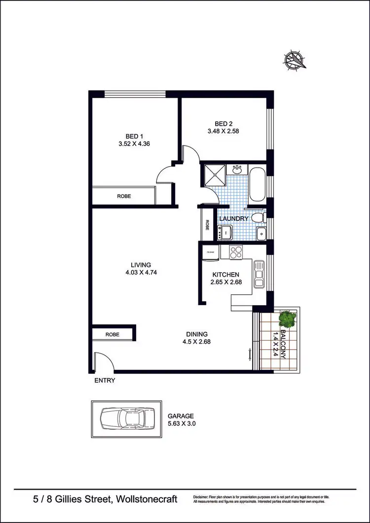 Floorplan of Homely apartment listing, 5/8 Gillies Street, Wollstonecraft NSW 2065