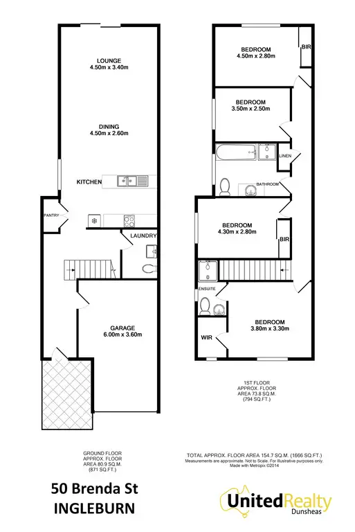 Floorplan of Homely semi-detached listing, 50 Brenda Street, Ingleburn NSW 2565