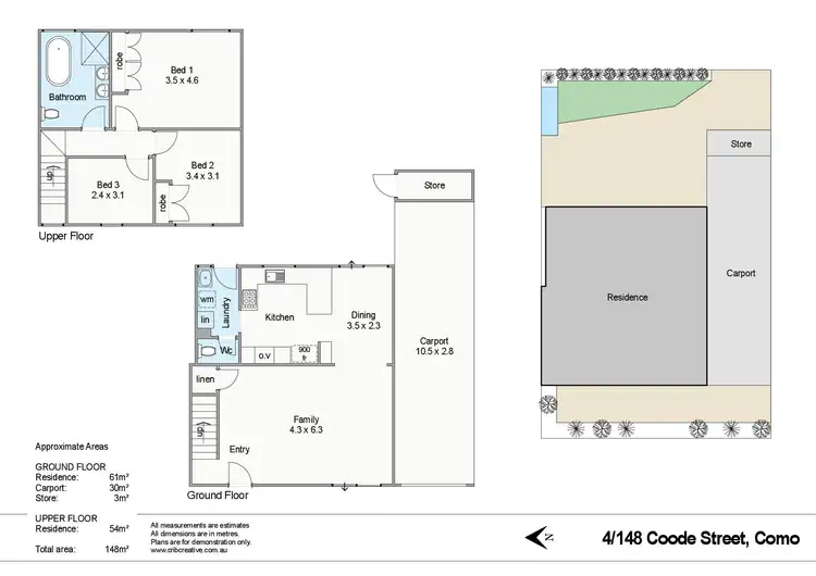 Floorplan of Homely townhouse listing, 4/148 Coode Street, Como WA 6152