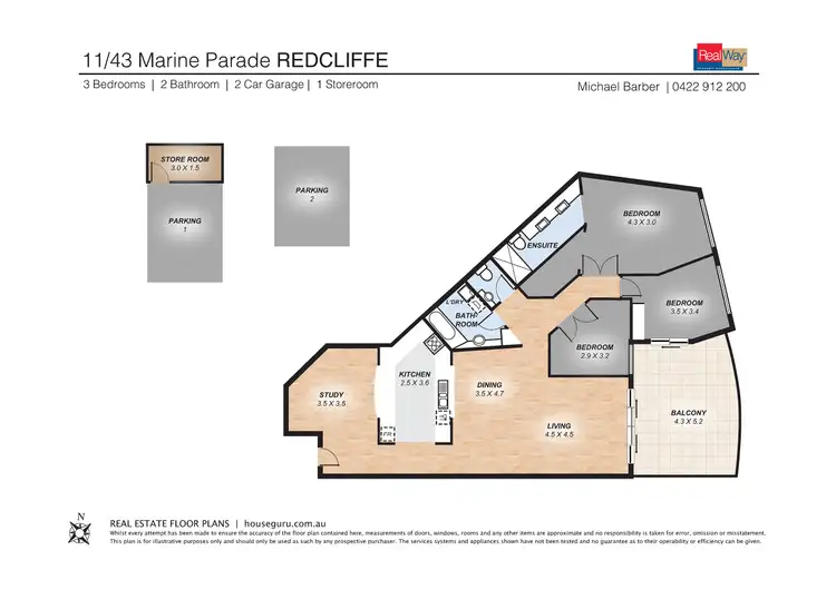 Floorplan of Homely unit listing, 11/43 Marine Parade, Redcliffe QLD 4020