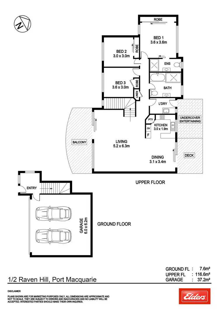 Floorplan of Homely townhouse listing, 1/2 Raven Hill, Port Macquarie NSW 2444
