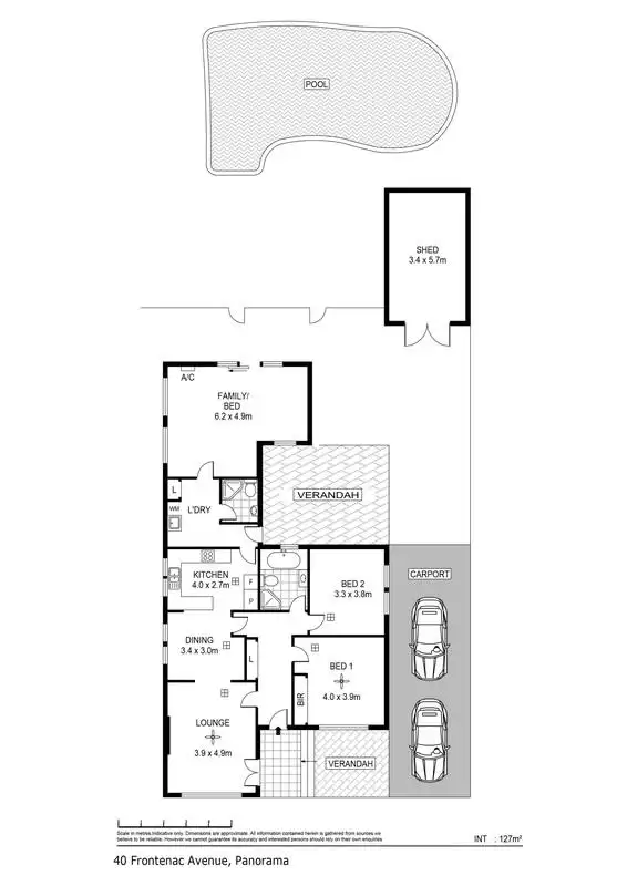 Floorplan of Homely house listing, 40 Frontenac Avenue, Panorama SA 5041