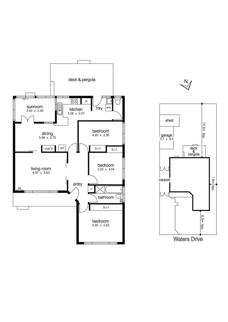 Floorplan of Homely house listing, 16 Waters Drive, Seaholme VIC 3018