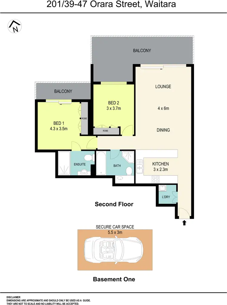 Floorplan of Homely apartment listing, 201/39-47 Orara Street, Waitara NSW 2077