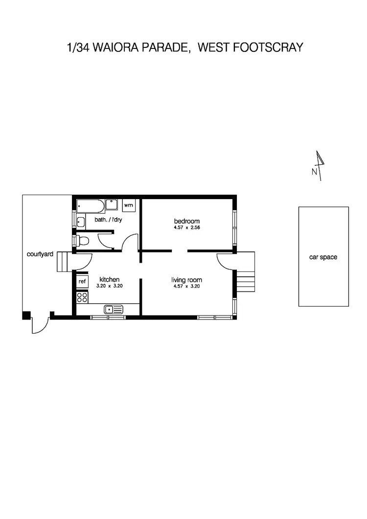 Floorplan of Homely villa listing, 1/34 Waiora Parade, West Footscray VIC 3012