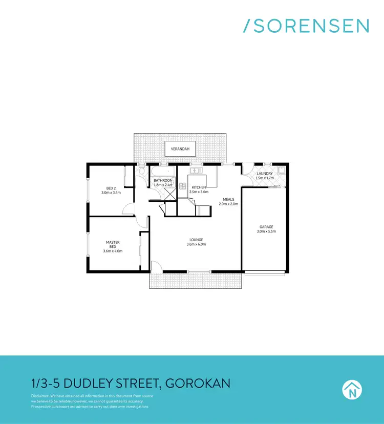 Floorplan of Homely villa listing, 1 / 3-5 Dudley Street, Gorokan NSW 2263