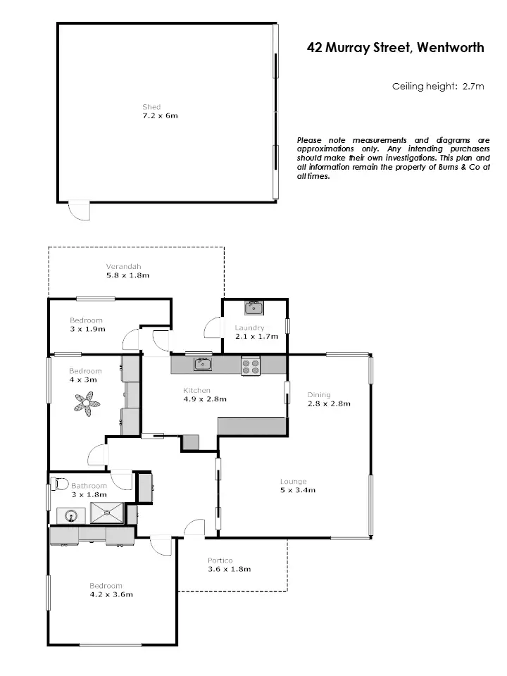Floorplan of Homely house listing, 42 Murray Street, Wentworth NSW 2648