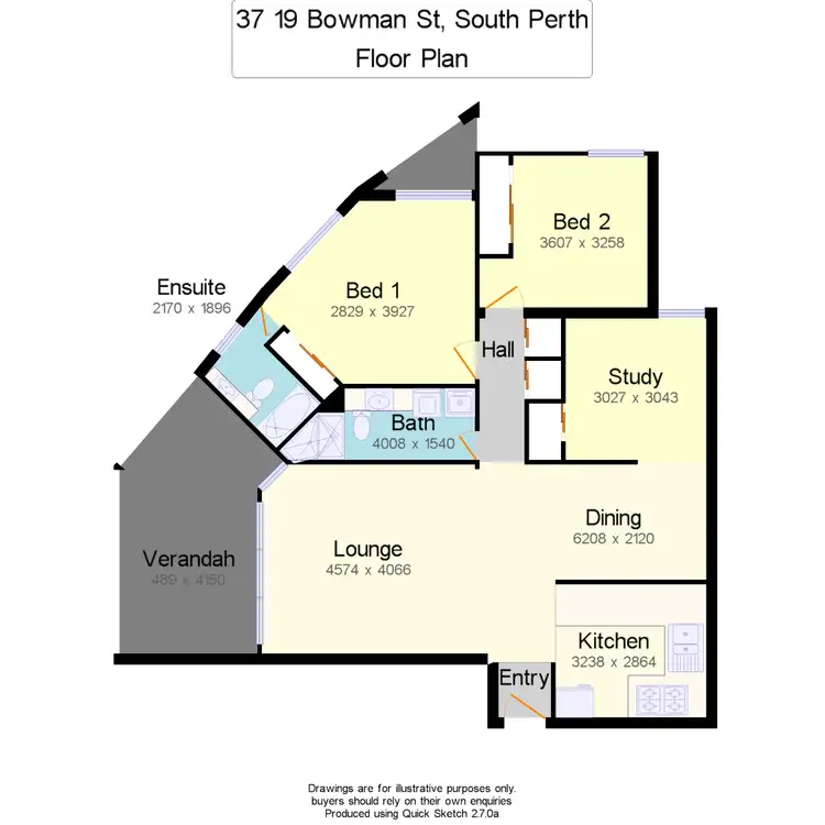 Floorplan of Homely apartment listing, 37/19 Bowman Street, South Perth WA 6151