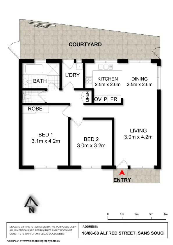 Floorplan of Homely villa listing, 16/86-88 Alfred Street, Sans Souci NSW 2219