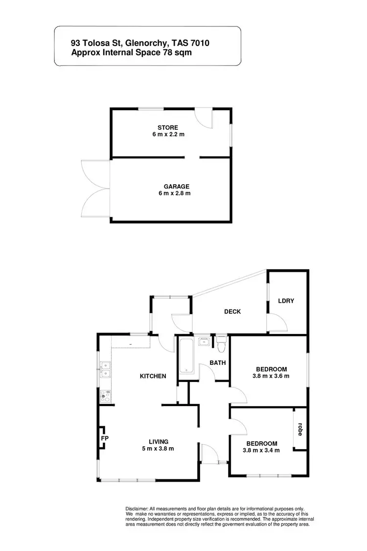 Floorplan of Homely house listing, 93 Tolosa Street, Glenorchy TAS 7010
