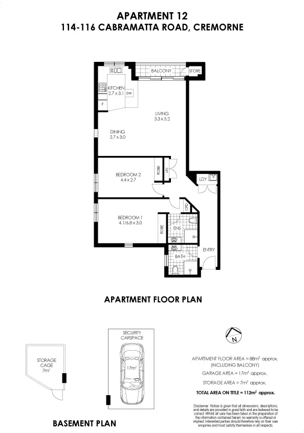 Floorplan of Homely apartment listing, 12/114-116 Cabramatta Road - SOLD PRIOR TO AUCTION, Cremorne NSW 2090