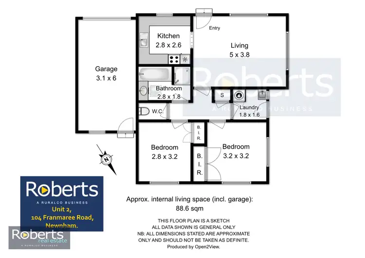 Floorplan of Homely block of units listing, 2/104 Franmaree Rd, Newnham TAS 7248