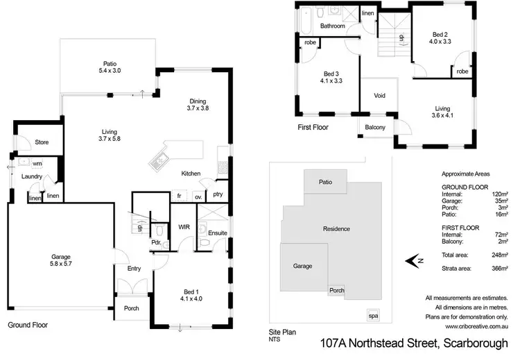 Floorplan of Homely house listing, 107A Northstead Street, Scarborough WA 6019