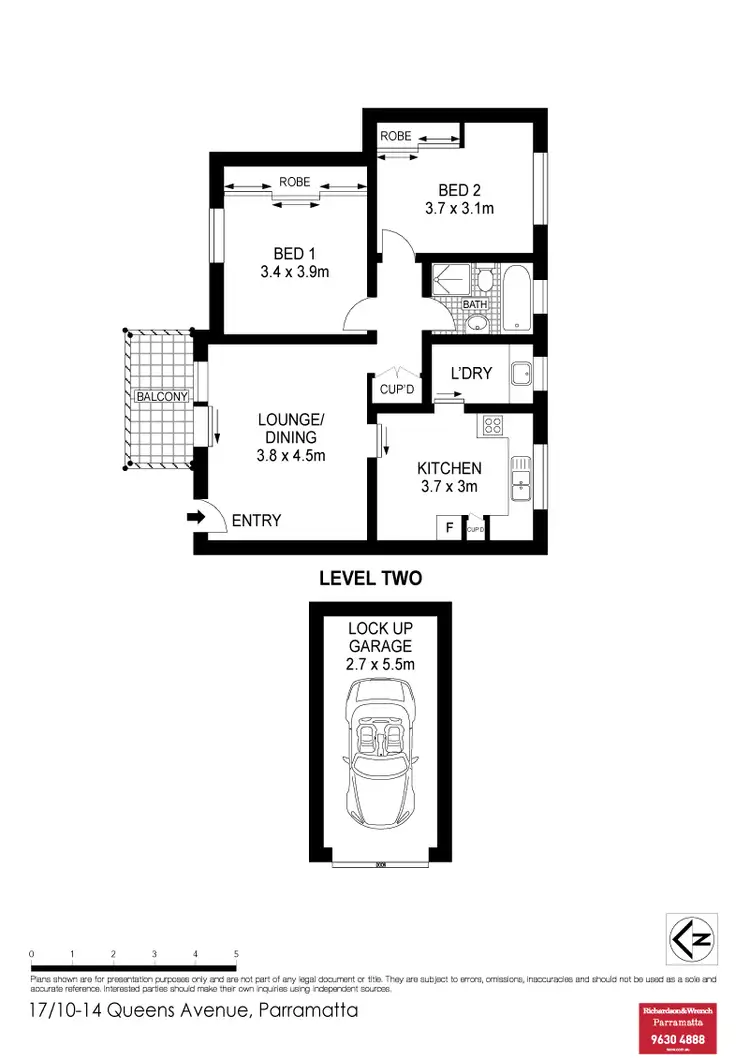 Floorplan of Homely unit listing, 17/10-14 Queens Avenue, Parramatta NSW 2150