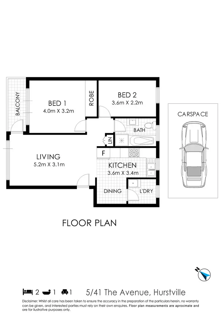 Floorplan of Homely unit listing, 5/41 The Avenue, Hurstville NSW 2220