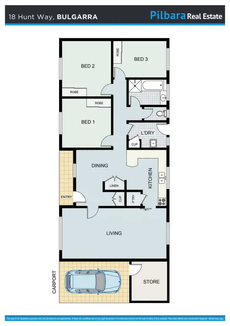 Floorplan of Homely house listing, 18 Hunt Way, Bulgarra WA 6714