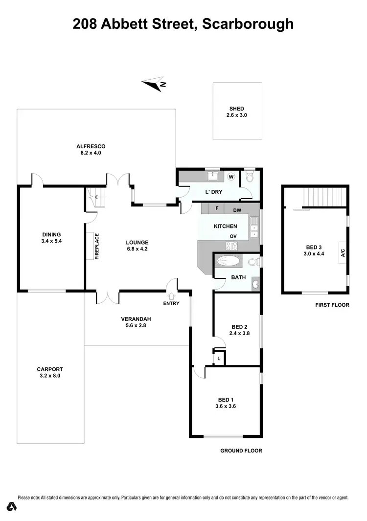 Floorplan of Homely house listing, 208 Abbett Street, Scarborough WA 6019