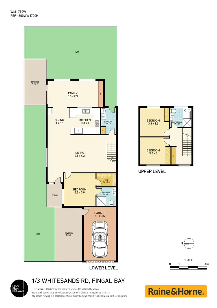 Floorplan of Homely semi-detached listing, 1/3 Whitesands Road, Fingal Bay NSW 2315