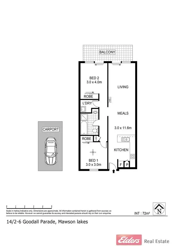 Floorplan of Homely apartment listing, 14/2-6 Goodall Parade, Mawson Lakes SA 5095
