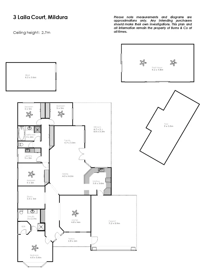Floorplan of Homely house listing, 3 Laila Court, Mildura VIC 3500