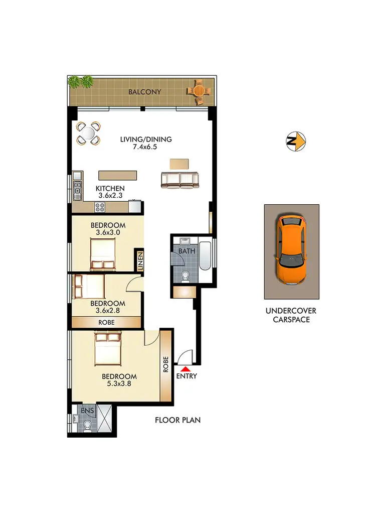 Floorplan of Homely apartment listing, 15/52 Darling Point Road, Darling Point NSW 2027