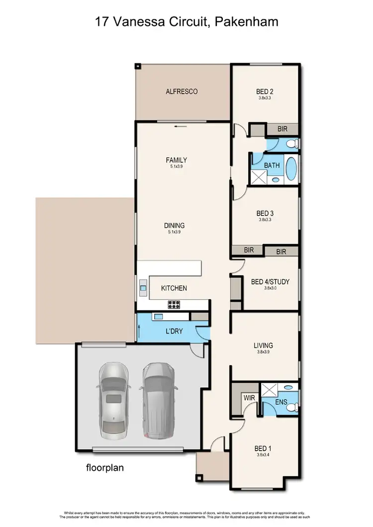 Floorplan of Homely house listing, 17 Vanessa Circuit, Pakenham VIC 3810