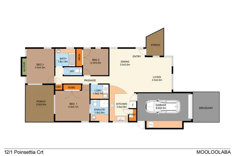 Floorplan of Homely unit listing, 12/1 Poinsettia Ct, Mooloolaba QLD 4557