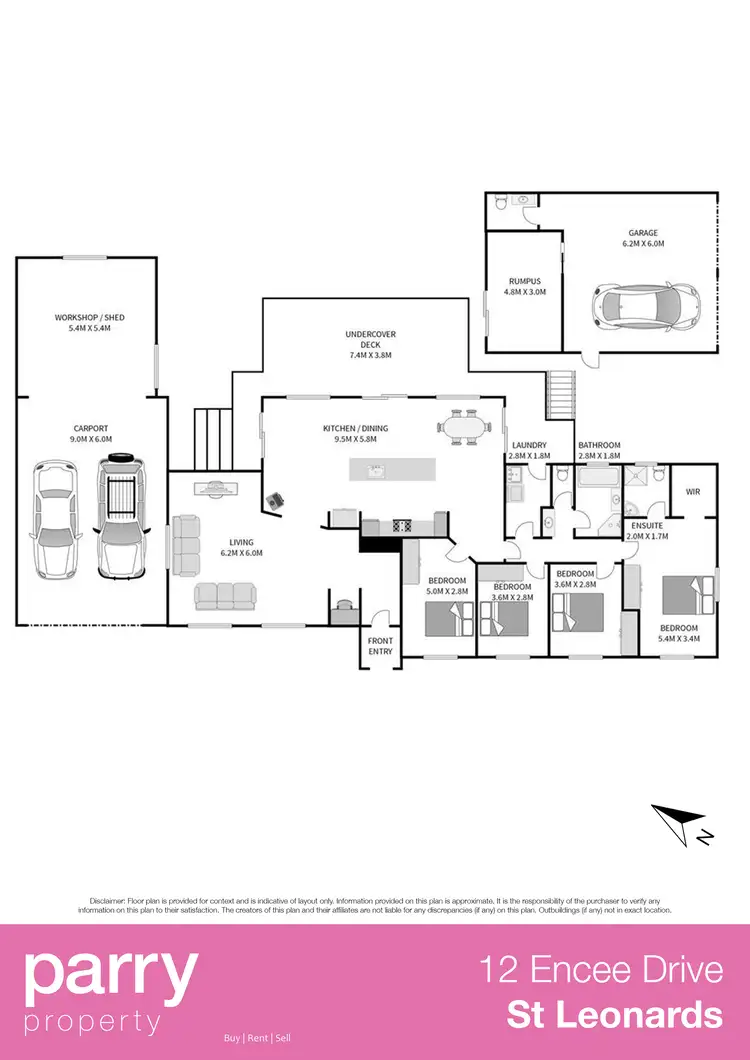 Floorplan of Homely house listing, 12 Encee Drive, St Leonards TAS 7250