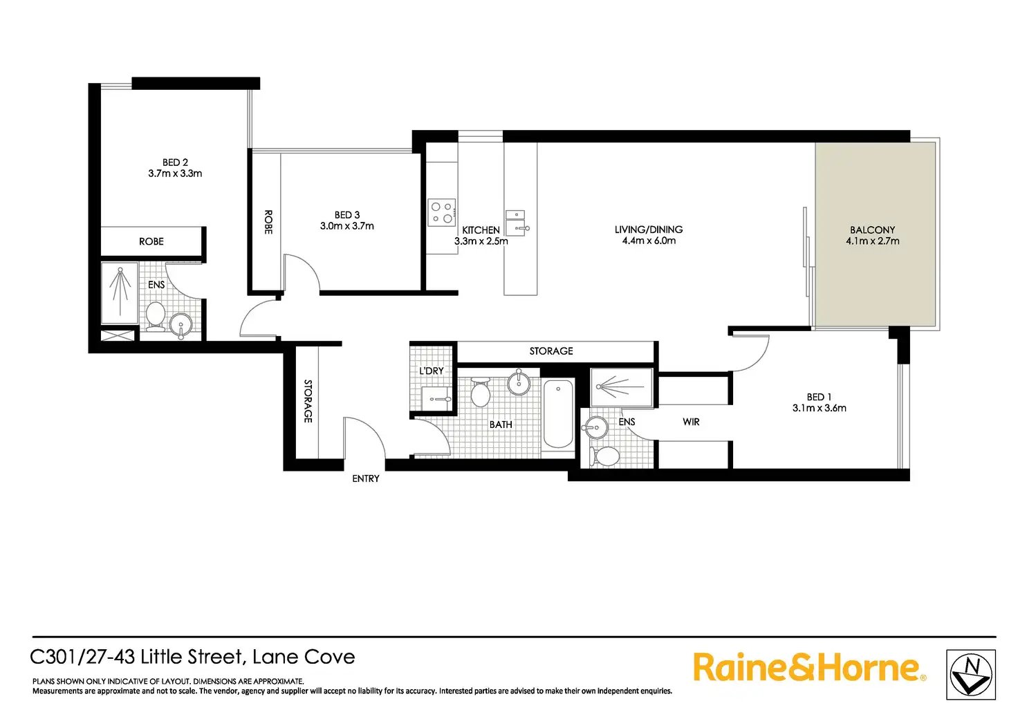 Floorplan of Homely apartment listing, C301/27-43 Little Street, Lane Cove NSW 2066