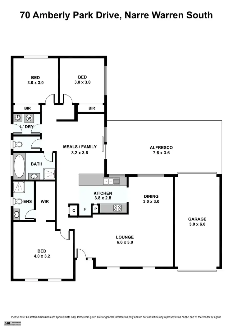Floorplan of Homely house listing, 70 Amberly Park Drive, Narre Warren South VIC 3805