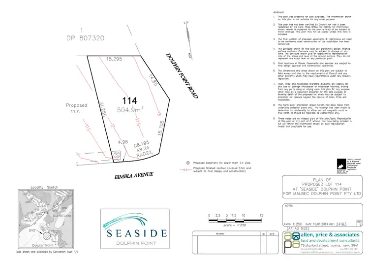 Floorplan of Homely land listing, Lot 114 Bimbla Avenue (Seaside Estate), Dolphin Point NSW 2539