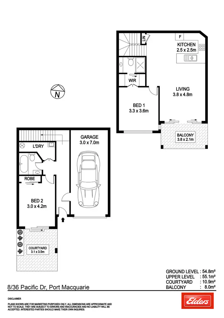 Floorplan of Homely townhouse listing, 8/36 Pacific Drive, Port Macquarie NSW 2444