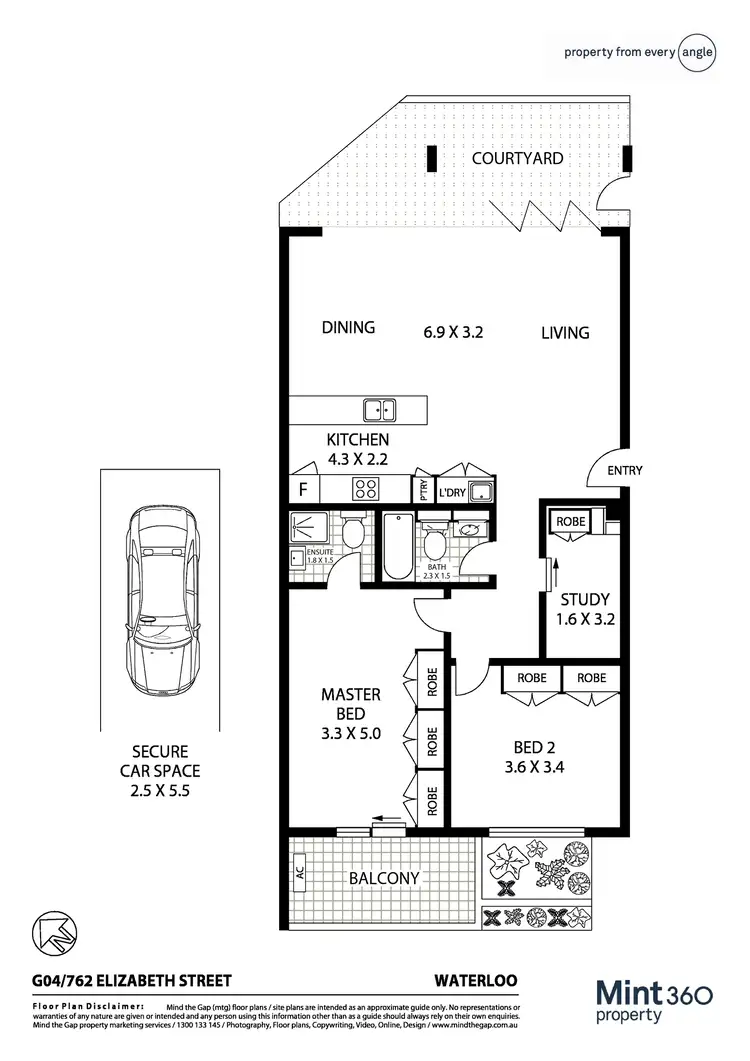 Floorplan of Homely apartment listing, G04/762-768 Elizabeth Street, Waterloo NSW 2017