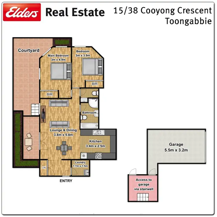 Floorplan of Homely unit listing, 15/38 Cooyong Crescent, Toongabbie NSW 2146