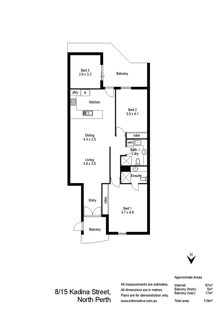 Floorplan of Homely apartment listing, 8/15 Kadina Street, North Perth WA 6006