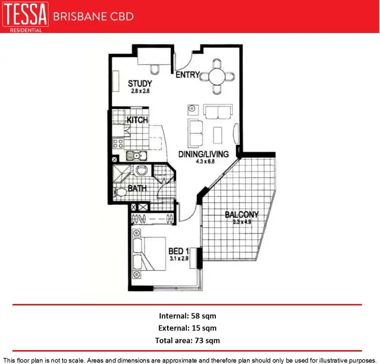 Floorplan of Homely apartment listing, 88/15 Goodwin Street, Kangaroo Point QLD 4169