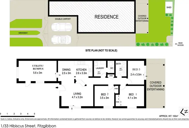 Floorplan of Homely semi-detached listing, 1/33 Hibiscus Crct, Fitzgibbon QLD 4018