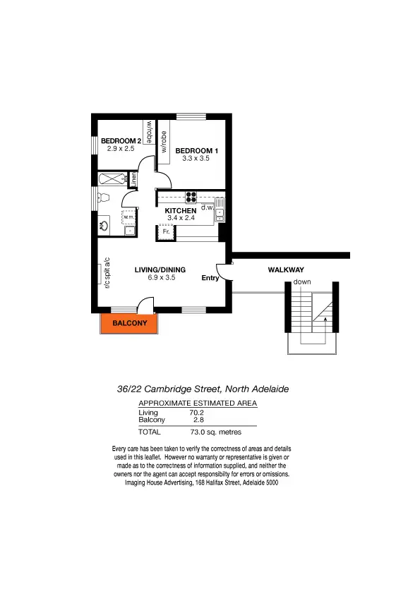 Floorplan of Homely unit listing, 36/22 Cambridge Street, North Adelaide SA 5006