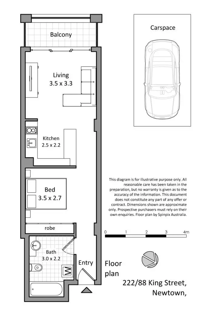 Floorplan of Homely apartment listing, 222/88 King Street, Newtown NSW 2042
