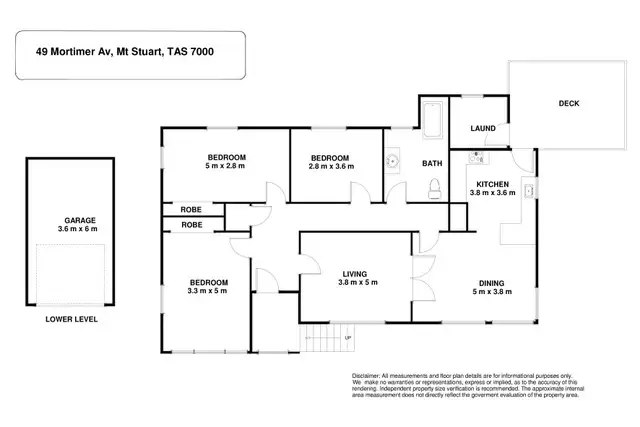Floorplan of Homely house listing, 49 Mortimer Avenue, Mount Stuart TAS 7000