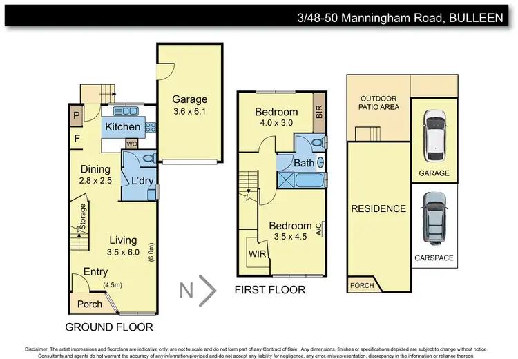 Floorplan of Homely townhouse listing, 3/48-50 Manningham Road, Bulleen VIC 3105