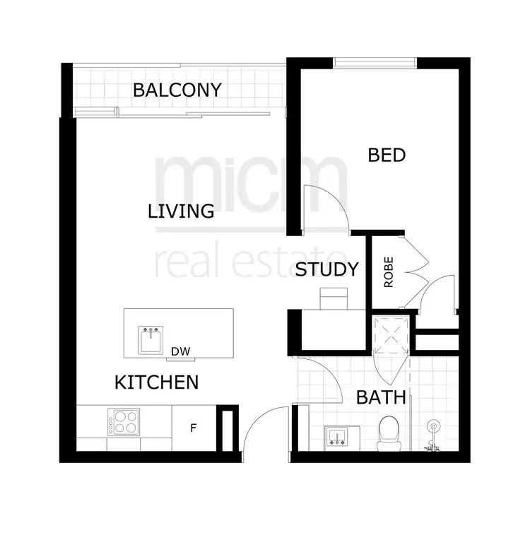 Floorplan of Homely apartment listing, 109/55 Jeffcott Street, Melbourne VIC 3000