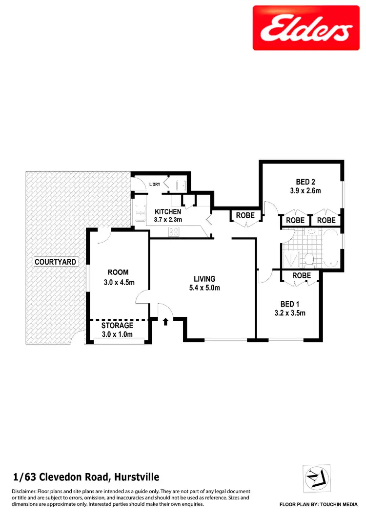 Floorplan of Homely villa listing, 1/63-65 Clevedon Road, Hurstville NSW 2220