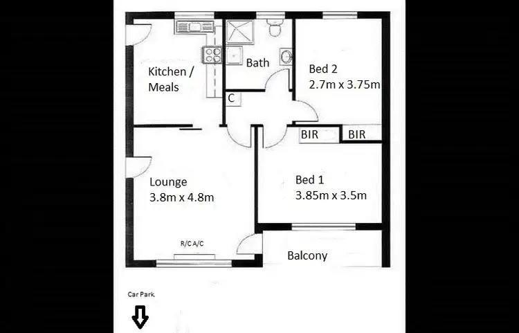 Floorplan of Homely unit listing, 9/12 Jetty Road, Brighton SA 5048