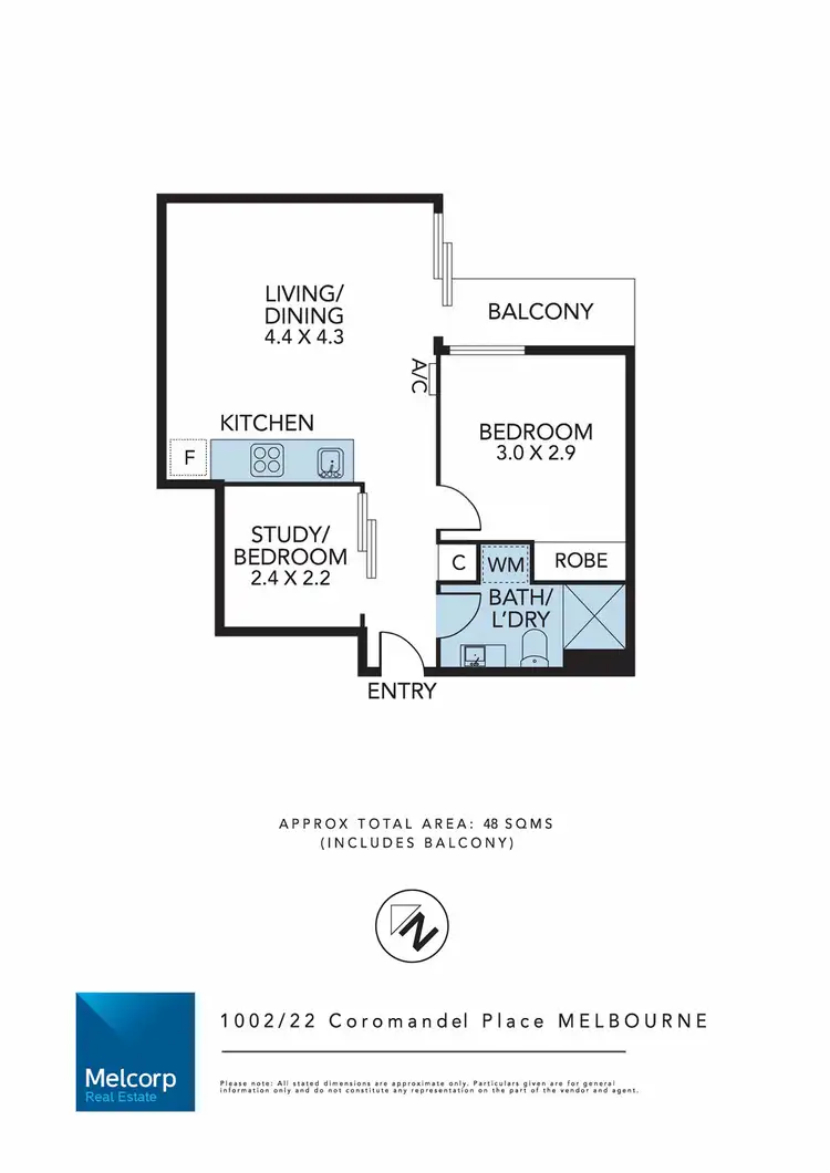Floorplan of Homely apartment listing, 1002/22 Coromandel Place, Melbourne VIC 3000