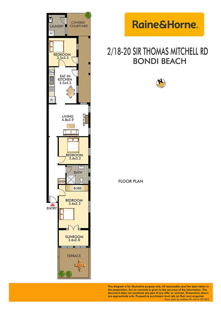 Floorplan of Homely apartment listing, 2/18 Sir Thomas Mitchell Road, Bondi Beach NSW 2026