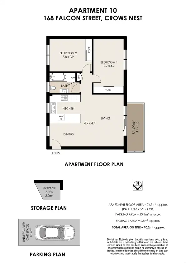 Floorplan of Homely apartment listing, 10/168 Falcon Street, Crows Nest NSW 2065